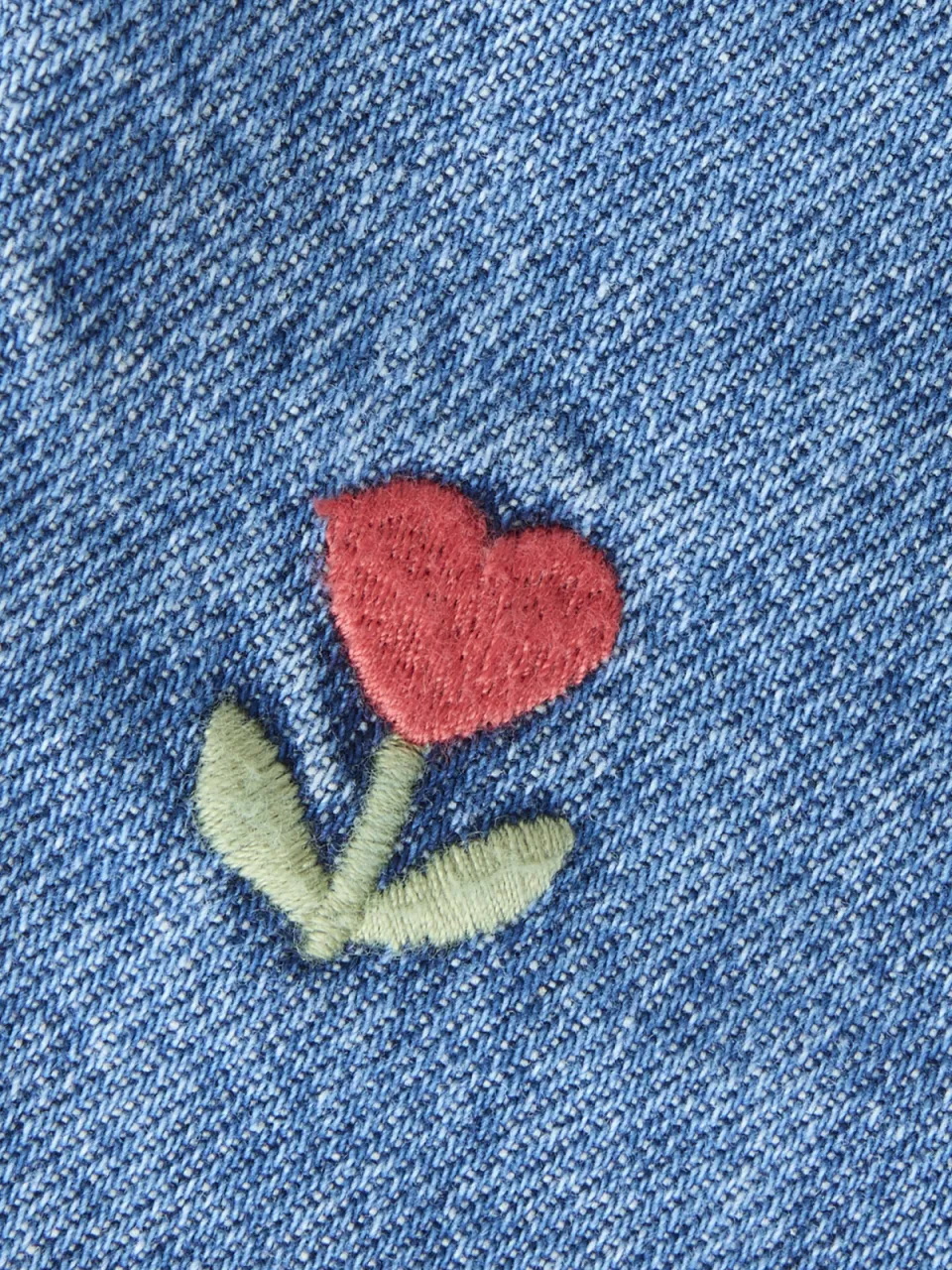 NAME IT MINI gebloemde mom jeans met borduursels - mediumblauw, foto 5
