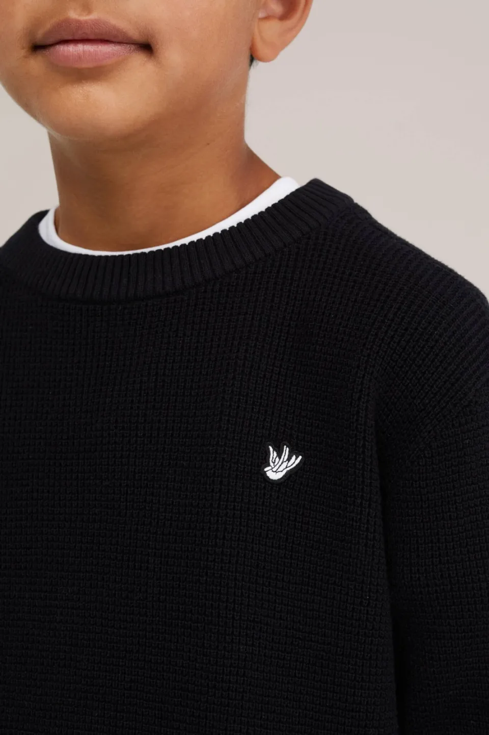 WE Fashion katoenen gebreide trui - zwart, foto 5