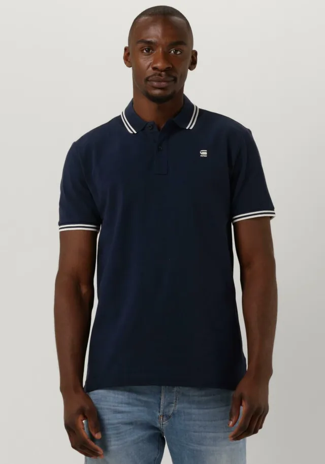 G-Star Raw Heren Polo's & T-shirts Dunda Slim Stripe Polo S/s - Blauw