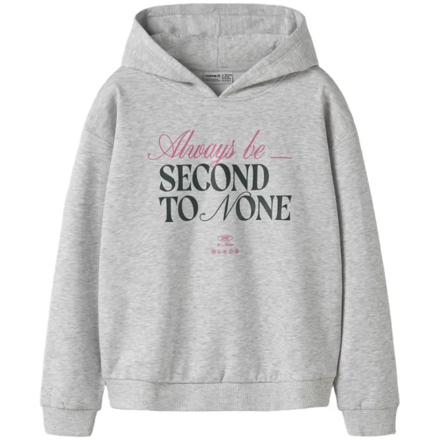 NAME IT KIDS sweater met tekst - grijs