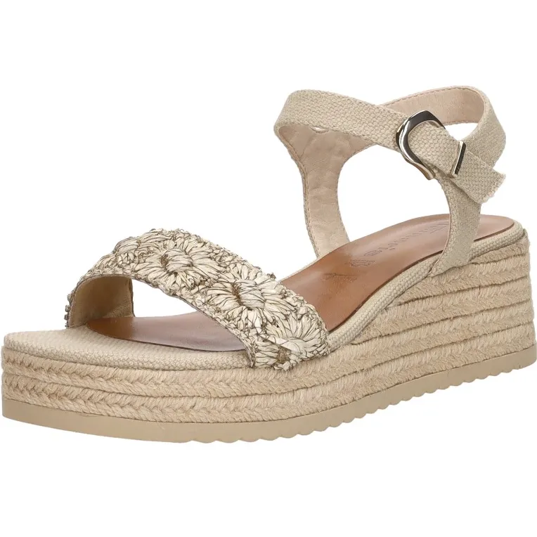 Tamaris sandalen met touwzool beige, foto 3