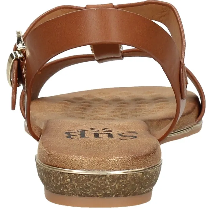 Sub55 sandalen plat cognac, foto 4