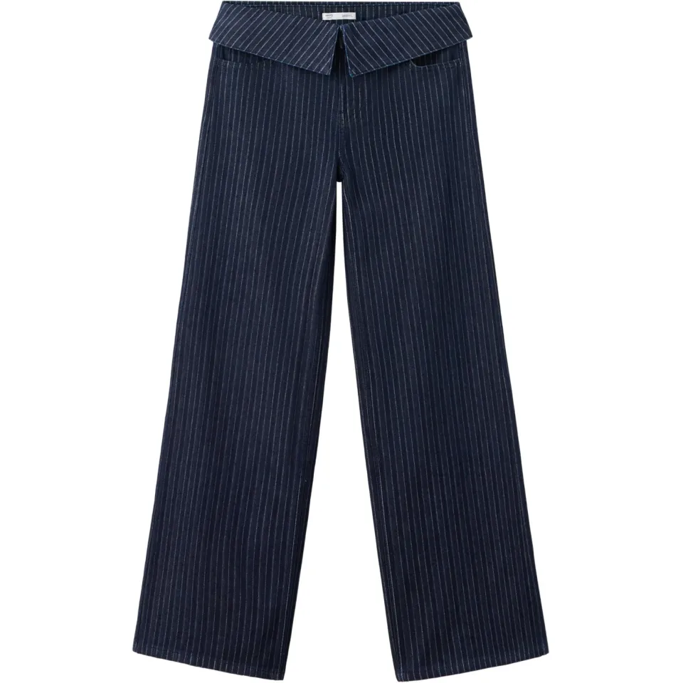 Mango TEEN wide leg jeans met krijtstreep - donkerblauw, foto 2