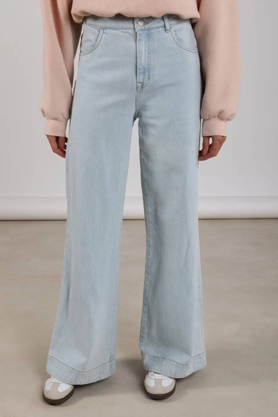 NUKUS high waist wide leg jeans light blue denim, foto 5