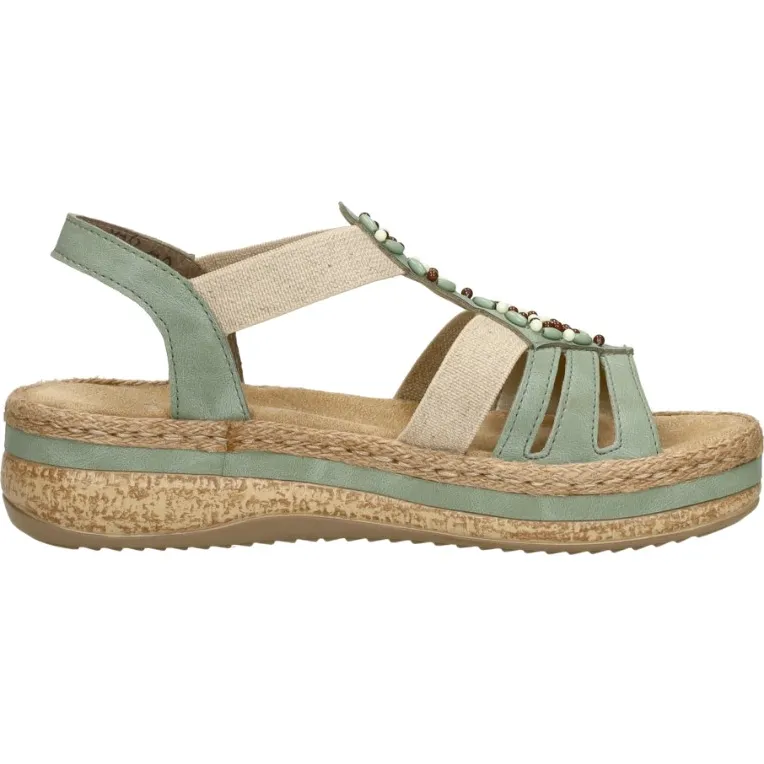 Rieker sandalen met sleehak mintgroen