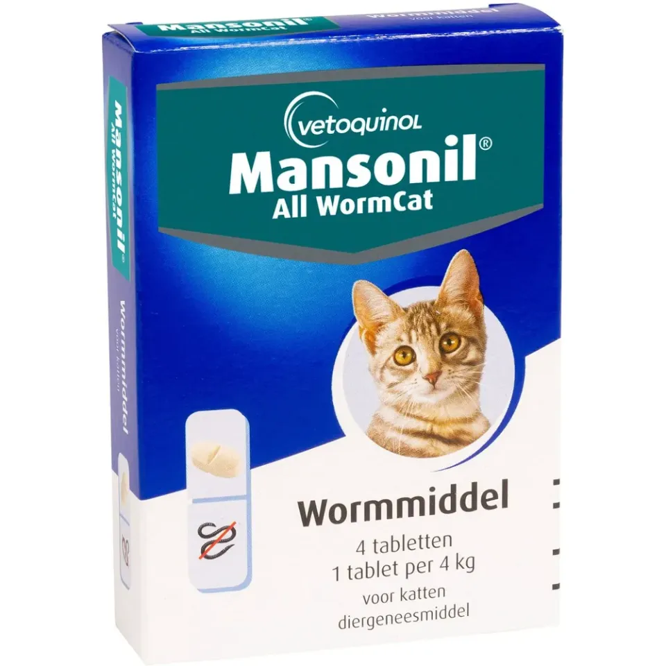 Mansonil All Worm Cat ontwormingstabletten kat, foto 3