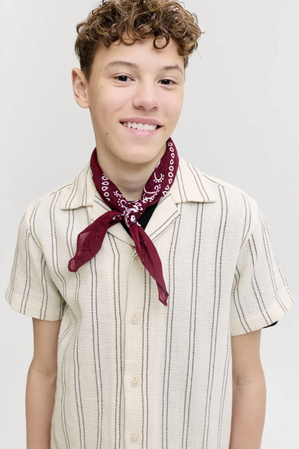 Jack & Jones JUNIOR relaxed casual overhemd ecru, foto 3