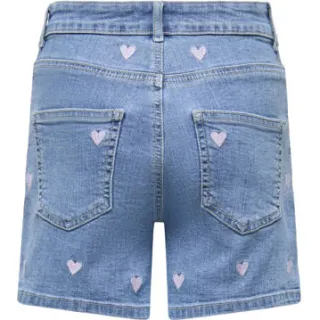 KIDS ONLY GIRL high waist jeansshort met hartjes medium blue, foto 2