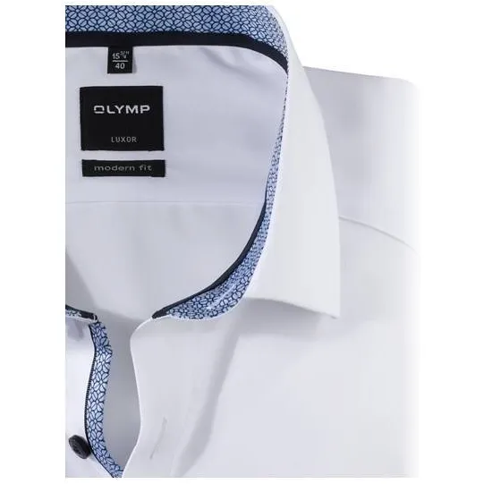 Olymp zakelijk overhemd Luxor wit/ blauw, foto 6