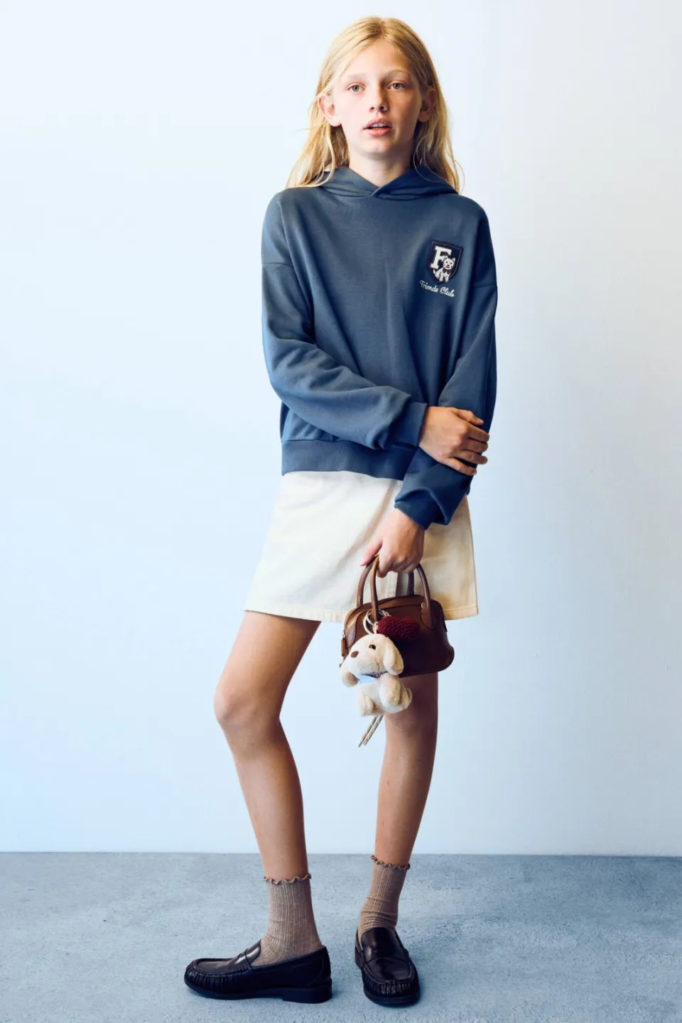 Mango Kids hoodie met borduursels en backprint - blauw, foto 4