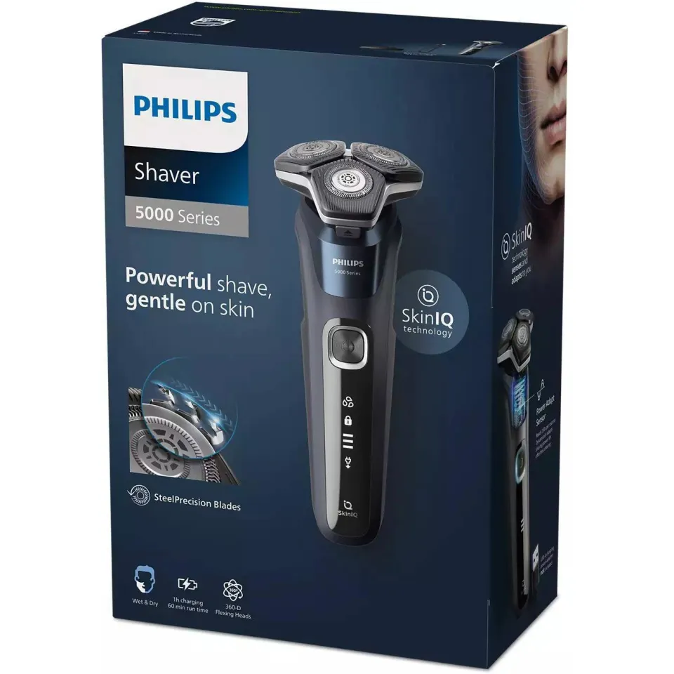 Philips Series 5000 S5885/25 scheerapparaat blauw, foto 4