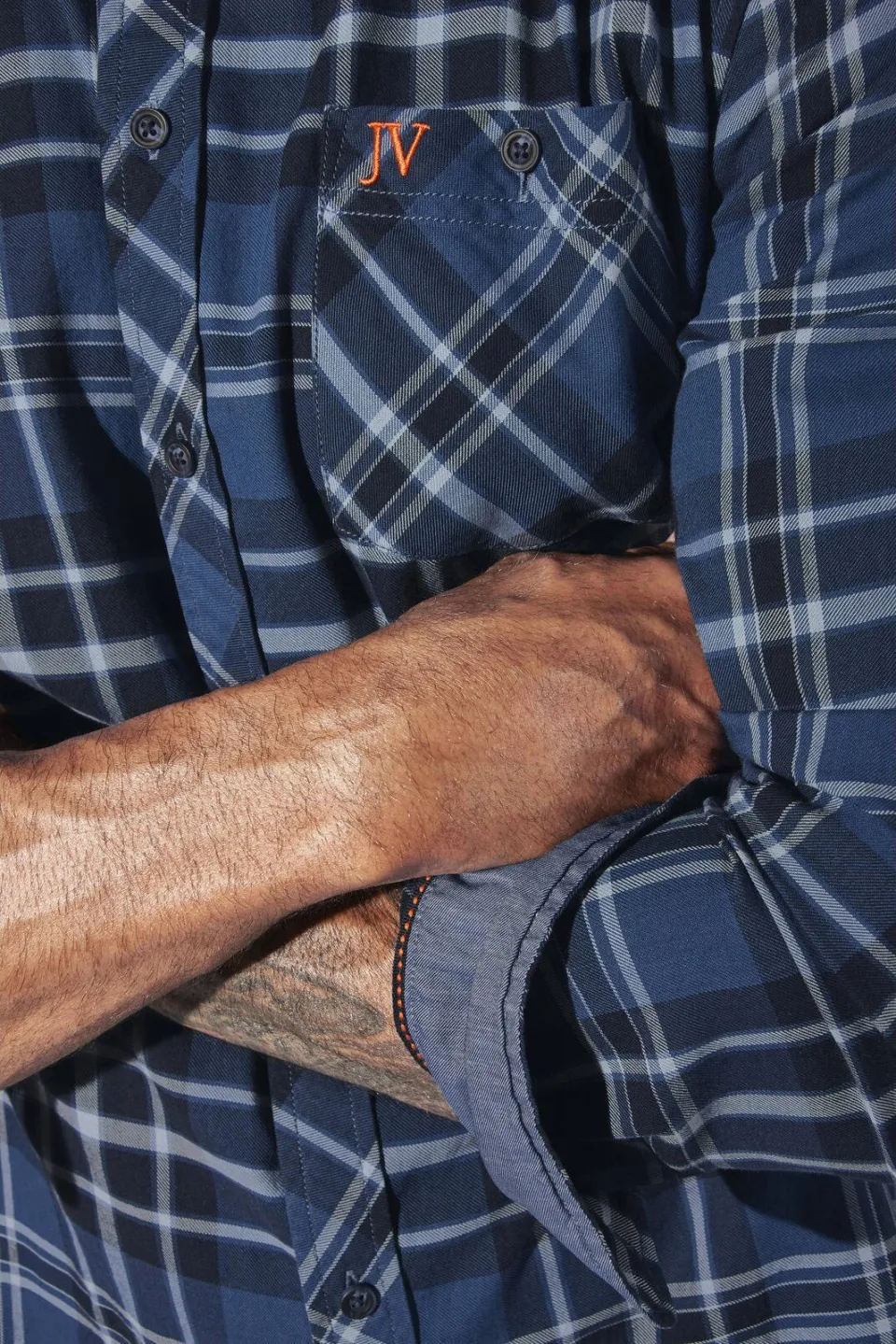 Jan Vanderstorm casual overhemd NORSEN Plus donkerblauw, foto 5