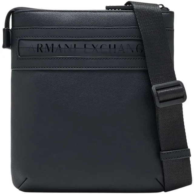 Armani Exchange platte schoudertas zwart