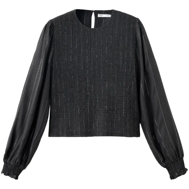 Mango Teen gestreepte blousetop antraciet