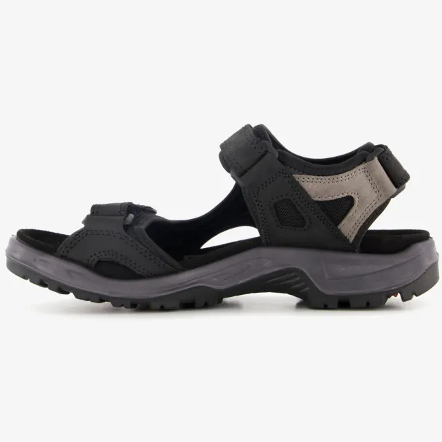 Ecco Offroad leren heren sandalen zwart