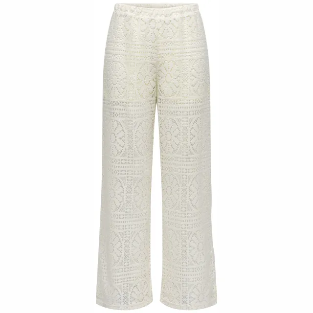 Only gehaakte casual broek ecru
