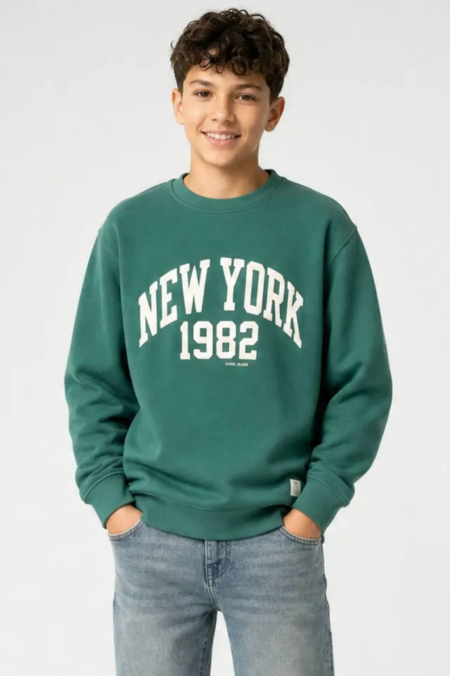 Cars sweater met print - donkergroen