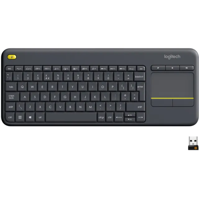 Logitech K400 Plus draadloos touch toetsenbord zwart