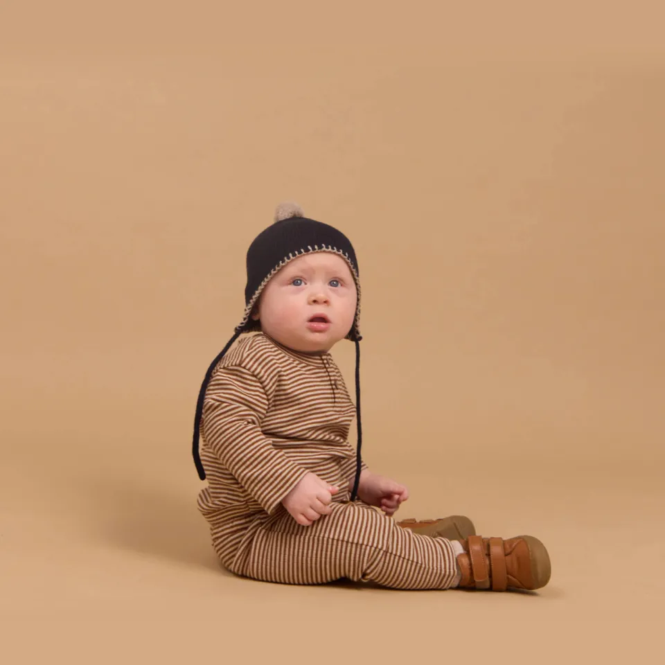 Wheat gestreepte longsleeve bruin/beige