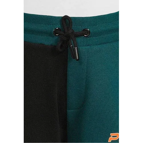 Orange Stars colourblock fleece joggingbroek Adam teal teal/zwart, foto 4