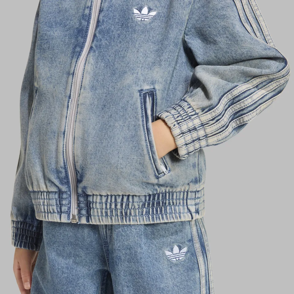 Adidas Originals Firebird loose denim jack lichtblauw, foto 6