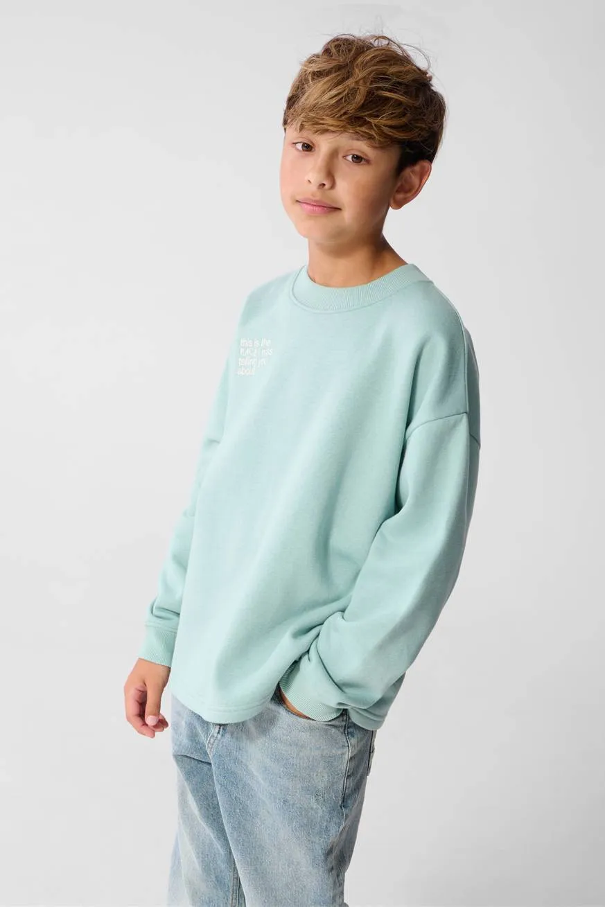 Shoeby sweater met backprint - licht turquoise, foto 5