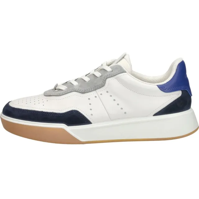 Ecco Street Court lage sneakers wit Blauw