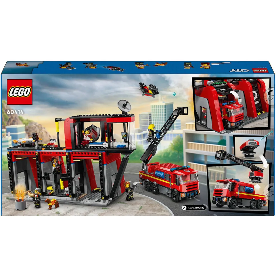 Lego City Brandweerkazerne en brandweerauto Brandweer Speelgoed voor Kinderen 60414, foto 3