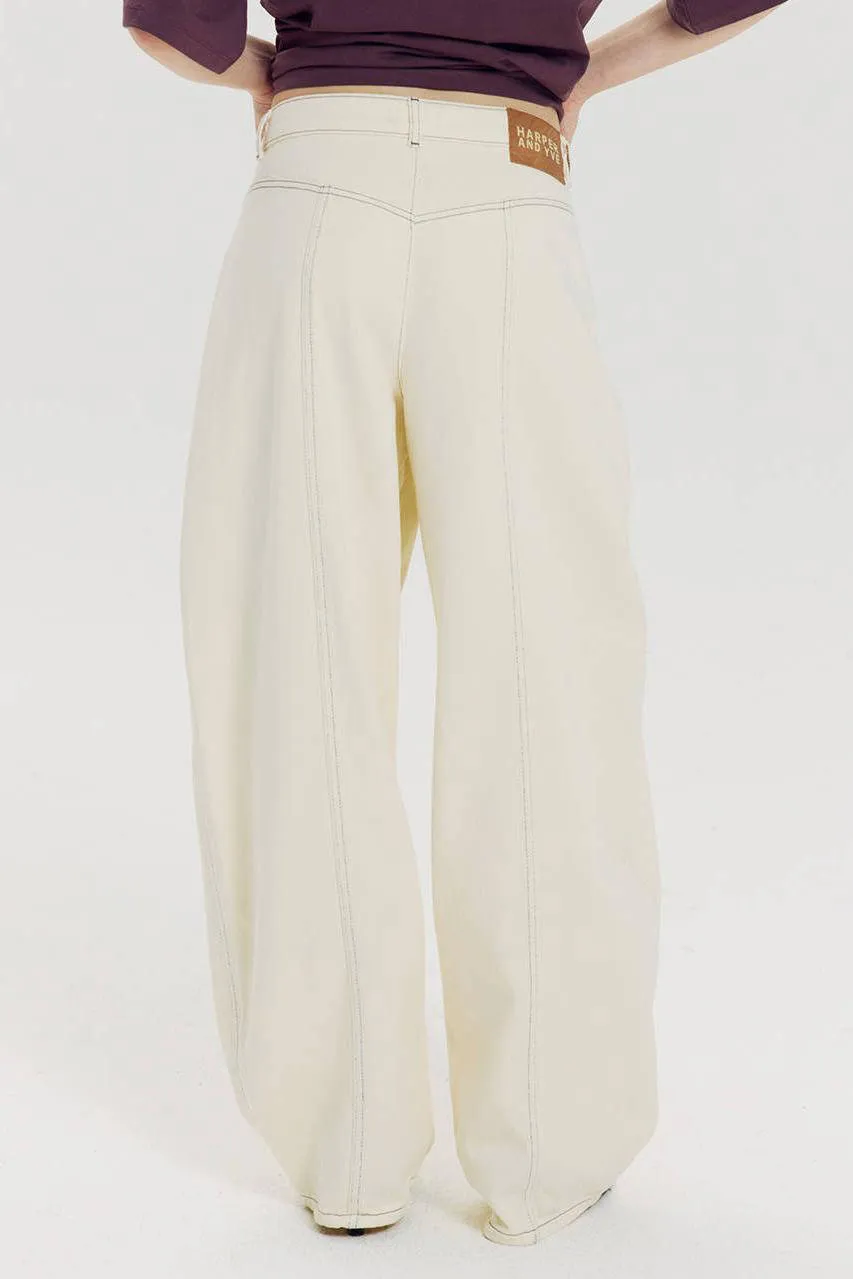 Harper & Yve barrel jeans - crème, foto 4