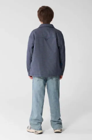 Shoeby loose fit geruit overshirt - donkerblauw/bordeaux, foto 4
