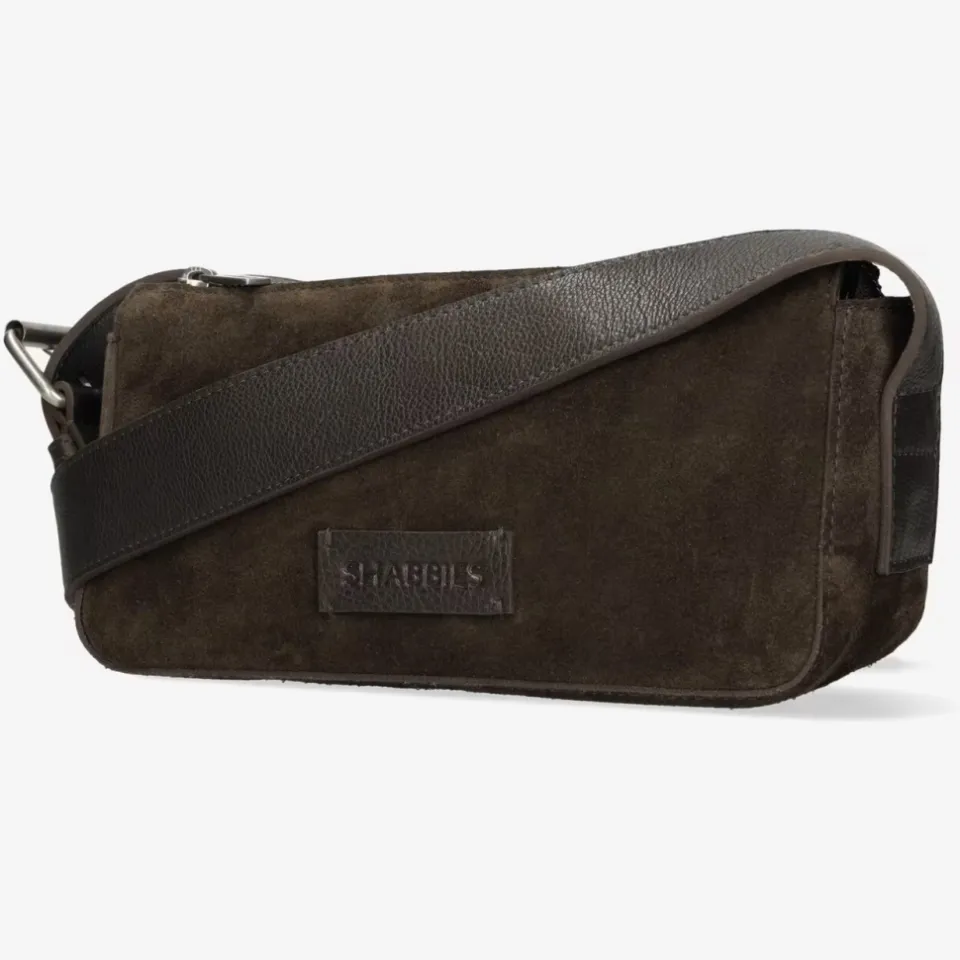 Shabbies Amsterdam suede schoudertas Venice donkerbruin, foto 6