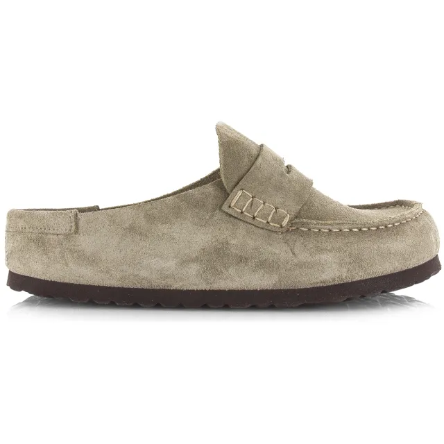 Birkenstock Naples Wrapped suède instappers beige, foto 2