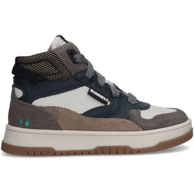 BunniesJR leren sneakers - antraciet/beige