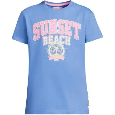 Orange Stars T-shirt hemelsblauw met tekstprint