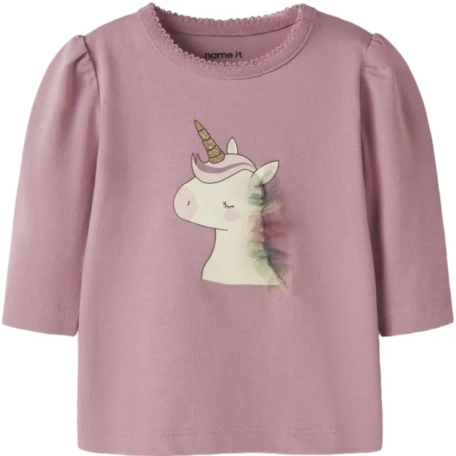 NAME IT baby t-shirt met print roze