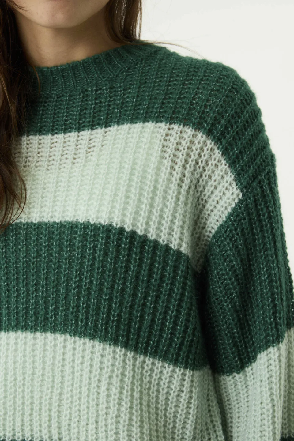 Garcia oversized gebreide gestreepte trui - groen, foto 5