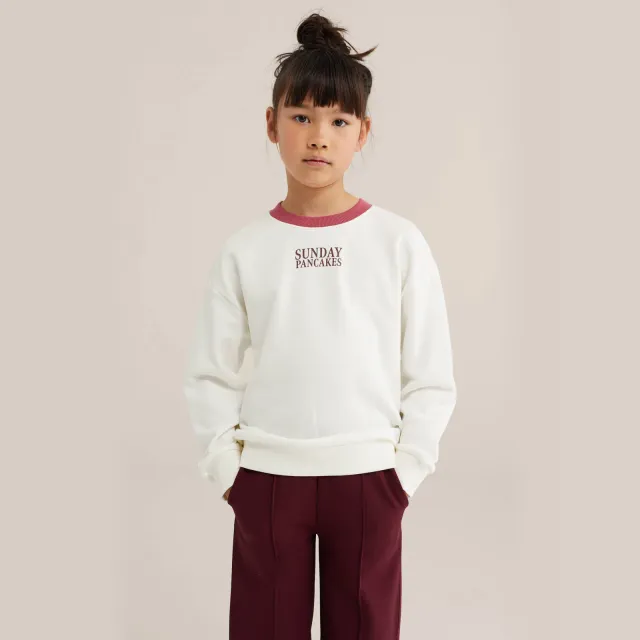WE Fashion sweater met backprint - ecru