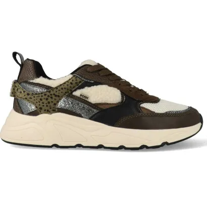 Posh by Poelman Sneakers caro / wit Grijs