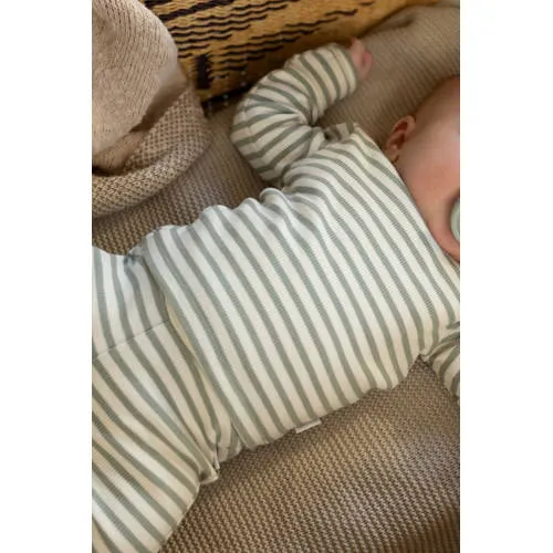 Noppies baby gestreepte longsleeve v-hals groen/ecru, foto 5