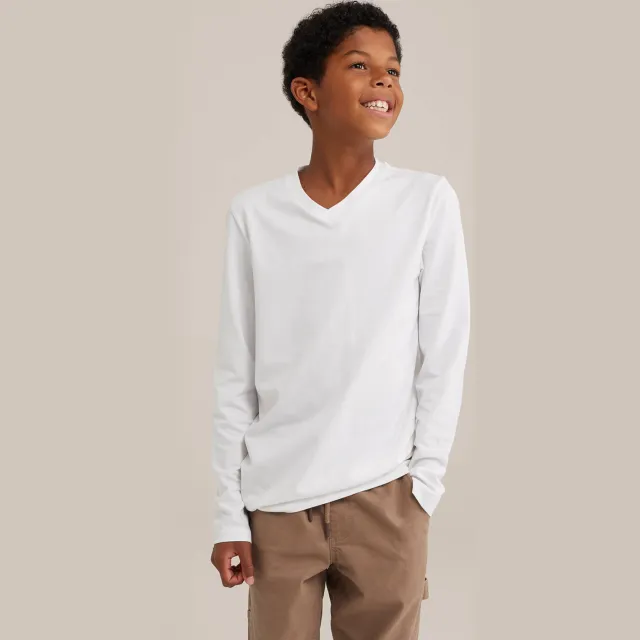 WE Fashion basic longsleeve wit White Uni