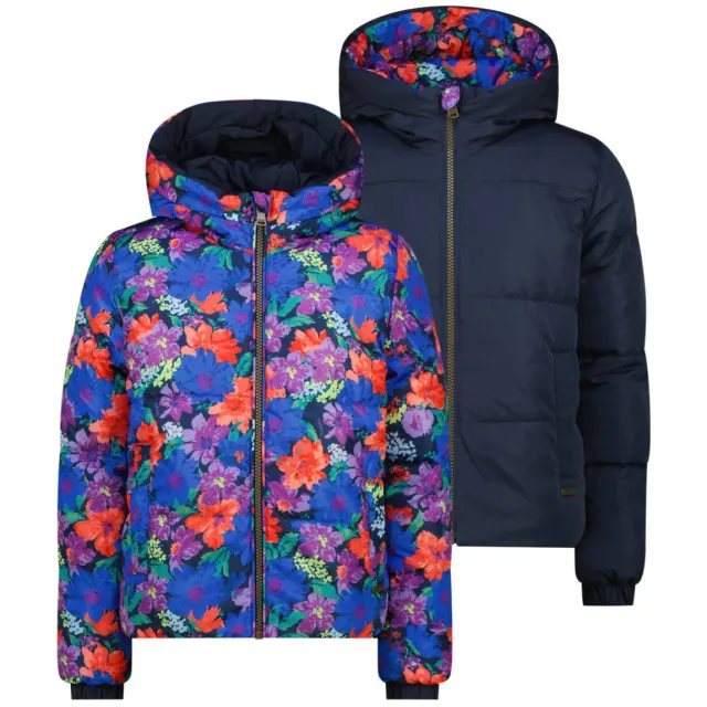 Vingino Tamia reversible winterjas donkerblauw/multicolor