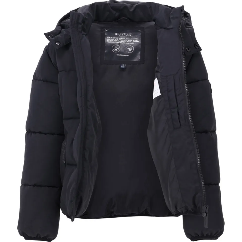 Retour Jeans Dominic gewatteerde winterjas zwart, foto 2