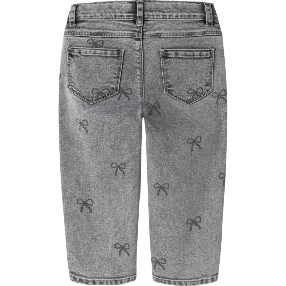 NAME IT MINI NMFBELLA mom jeans met strikjes grey denim, foto 2