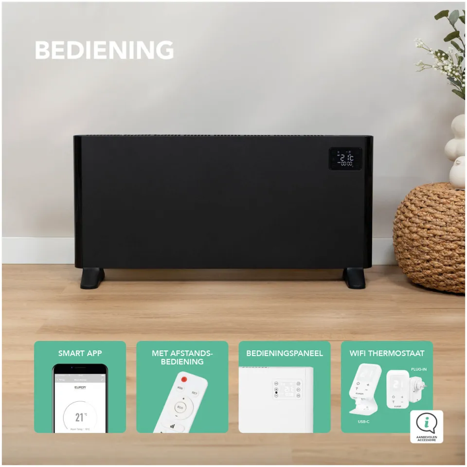 Eurom Alutherm 1000 Wifi convector kachel wit, foto 2