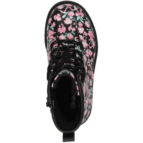 Skechers gebloemde enkelboots met profielzool - zwart/roze, foto 3