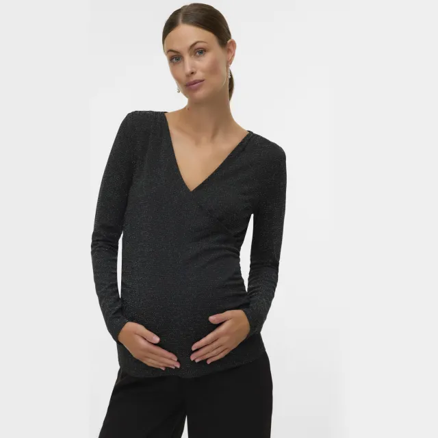 Mamalicious zwangerschapstop zwart met glitter