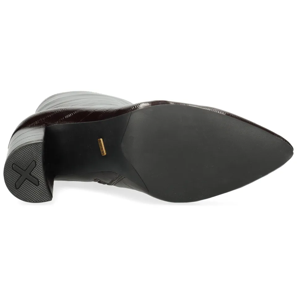 Mexx Vida Indy imitatieleren enkellaarzen met blokhak - donkerbruin, foto 2