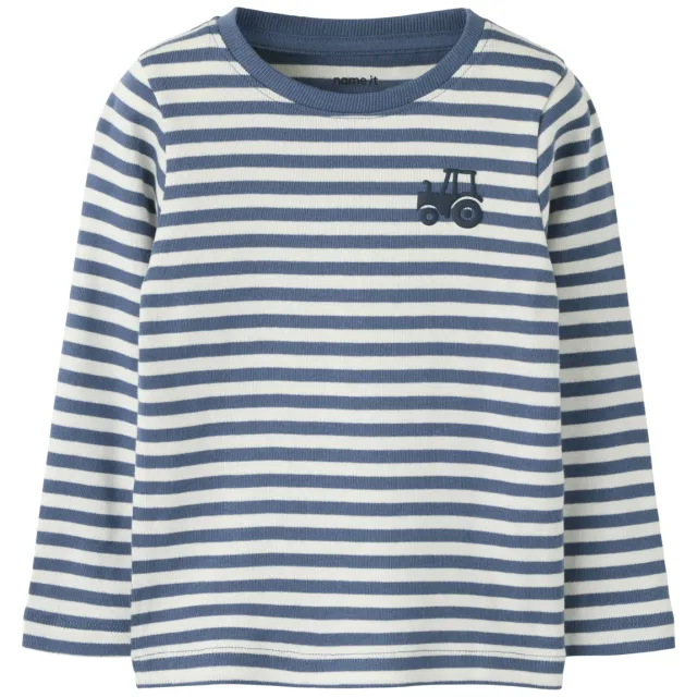 NAME IT MINI longsleeve met streepdessin blauw, foto 2