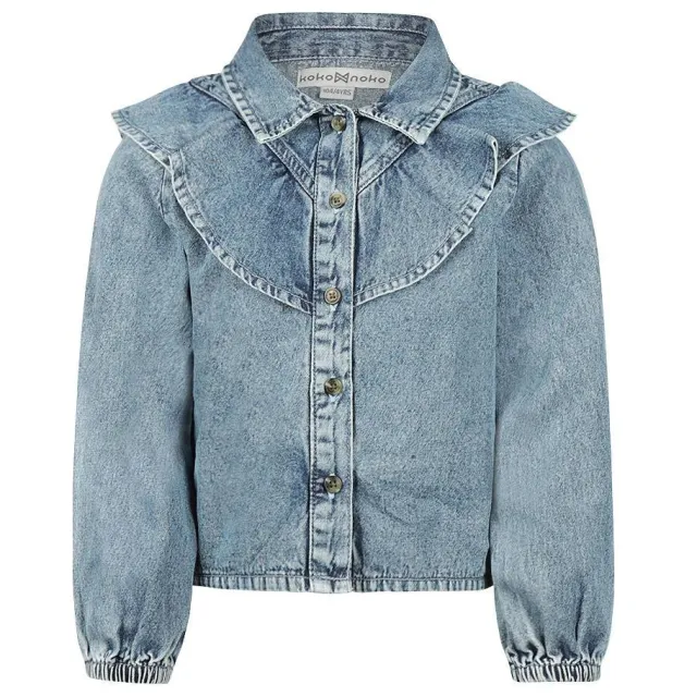 Koko Noko denim blouse lichtblauw Denim light blue