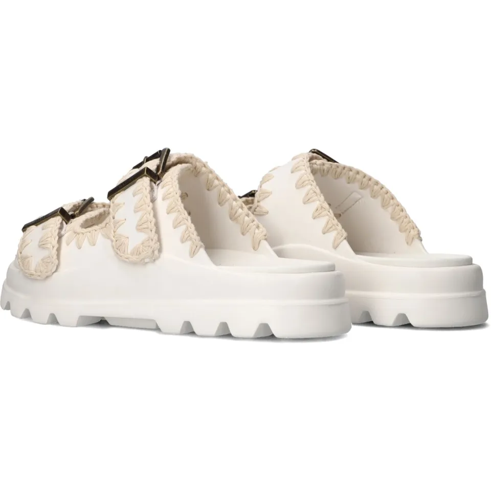 Mou Eva one-piece slide slippers wit, foto 4